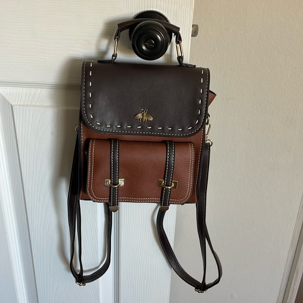 Leather backpack